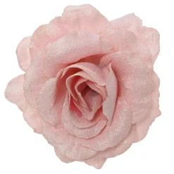 KAEMINGK Addobbi Natalizi-Fiore decorativo su pinza (D12 cm) Luccicante cipria