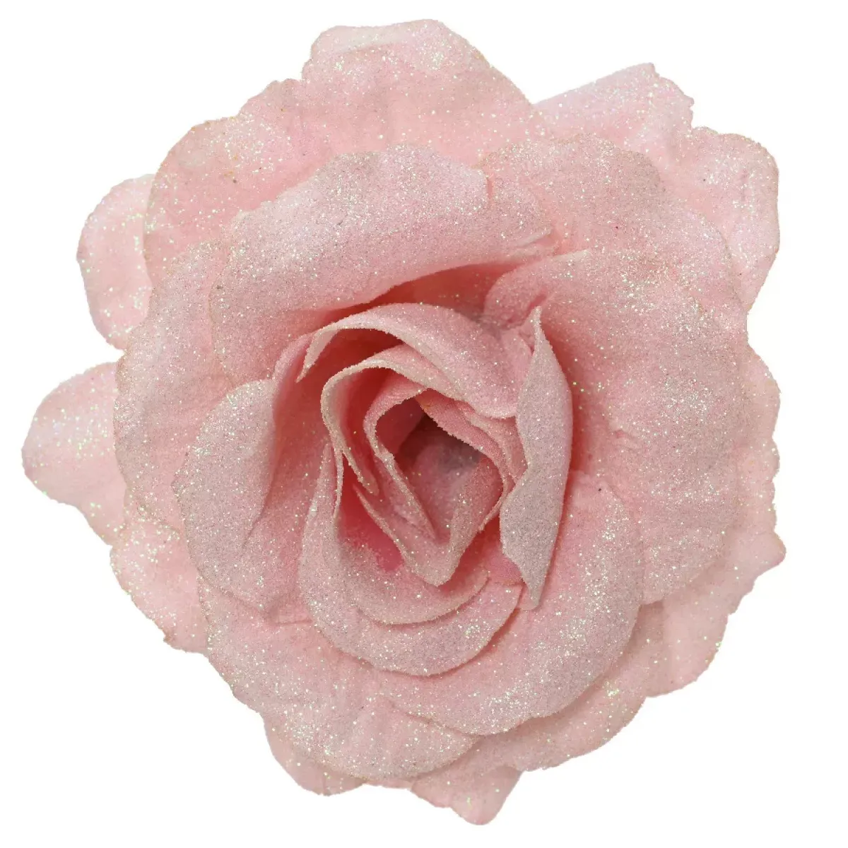 KAEMINGK Addobbi Natalizi-Fiore decorativo su pinza (D12 cm) Luccicante cipria