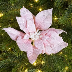 KAEMINGK Addobbi Natalizi-Fiore di Natale Velluto con clip (D22 cm)