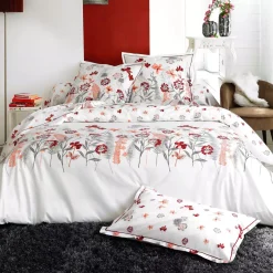 Fodera cuscino a rullo percalle di cotone (L200 cm) Petite folie Rosso
