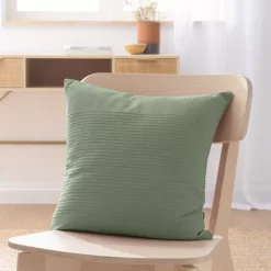 Fodera cuscino quadrato cotone (40 x 40 cm) Léa Verde rosmarino