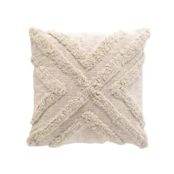 Fodera per cuscino quadrata cotone tuftato (40 x 40 cm) Sheny Beige