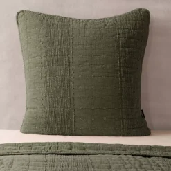 Fodera per cuscino quadrata in cotone (60 x 60 cm) Lena Verde rosmarino