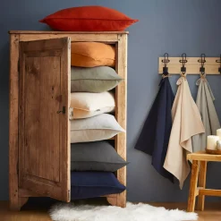 Fodera per cuscino quadrata in flanella di cotone (80 x 80 cm) Nina Grigio antracite