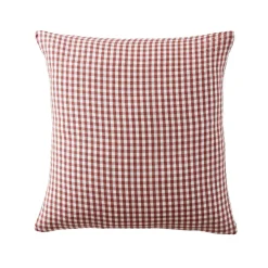 Fodera per cuscino quadrata in doppia garza di cotone (60 x 60 cm) Gaïa vichy Terracotta