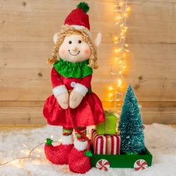 CHRISTMAS DREAM Babbo Natale Animali E Personaggi-Folletto (Alt 45 cm) Martine e regali