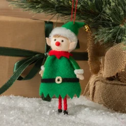 CHRISTMAS DREAM Addobbi Natalizi-Folletto buffone da appendere (H20 cm) Ragazzo e campanella