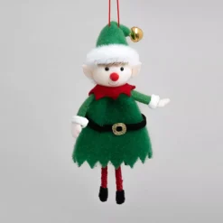 CHRISTMAS DREAM Addobbi Natalizi-Folletto buffone da appendere (H20 cm) Ragazzo e campanella