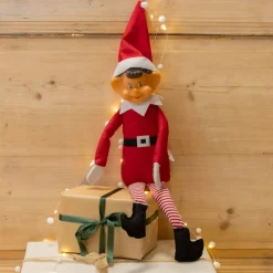 CHRISTMAS DREAM Babbo Natale Animali E Personaggi-Folletto buffone (H50 cm) Emile con le mani scratch