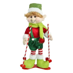 CHRISTMAS DREAM Babbo Natale Animali E Personaggi-Folletto buffone sugli sci (Alt 45 cm) Martin