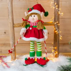 CHRISTMAS DREAM Babbo Natale Animali E Personaggi-Folletto buffone sugli sci (H46 cm) Martine