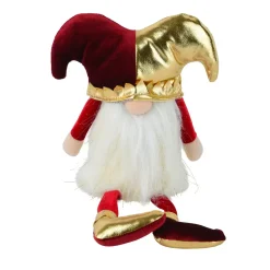 KAEMINGK Babbo Natale Animali E Personaggi-Folletto di Natale con gambe flessibili (H39 cm) Arlecchino e dorato