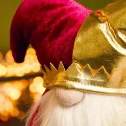 KAEMINGK Babbo Natale Animali E Personaggi-Folletto di Natale con gambe flessibili (H39 cm) Arlecchino e dorato