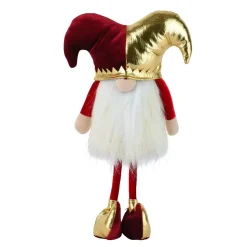 KAEMINGK Babbo Natale Animali E Personaggi-Folletto di Natale in piedi (H39 cm) Arlecchino e dorato