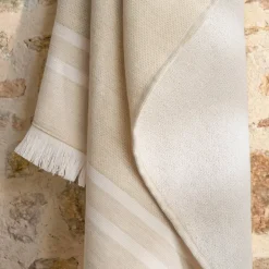 Fouta doppio cotone e spugna (180 x 180 cm) Elora Beige