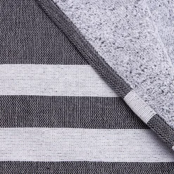 Fouta in cotone riciclato con fodera in spugna (100 x 200 cm) Coralia Nera