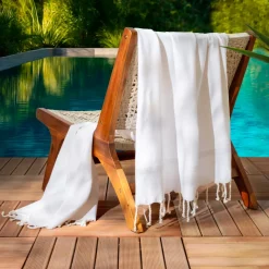 Fouta in cotone riciclato (100 x 200 cm) Beach Bianca