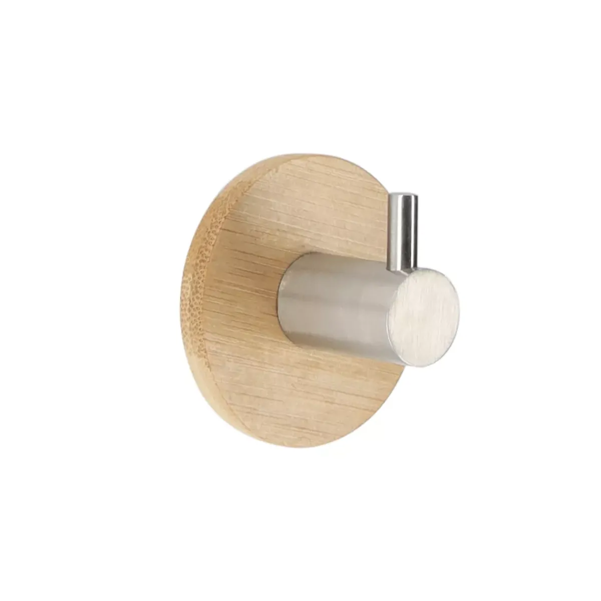TENDANCE Contenitori Bagno-Gancio adesivo 3M bambù (D5 cm) Cromo