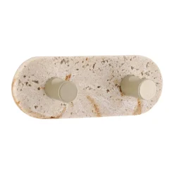 TENDANCE Contenitori Bagno-Gancio doppio adesivo effetto travertino Lina