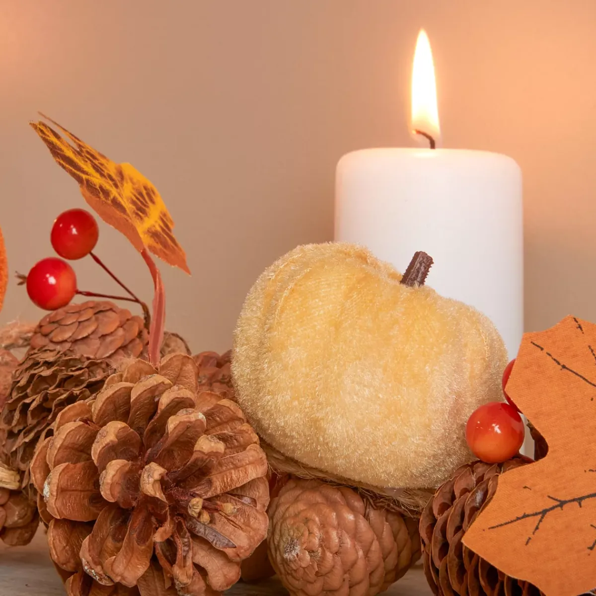 KAEMINGK Ghirlanda In Abete Artificiale-Ghirlanda con pigne (150 cm) Zucca in velluto