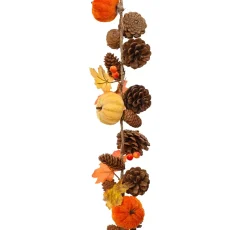 KAEMINGK Ghirlanda In Abete Artificiale-Ghirlanda con pigne (150 cm) Zucca in velluto