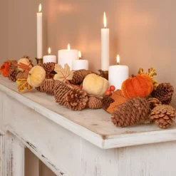 KAEMINGK Ghirlanda In Abete Artificiale-Ghirlanda con pigne (150 cm) Zucca in velluto