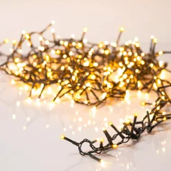 EMINZA Guilande Di Luci Grande Lunghezza|Ghirlande Di Luci-Ghirlanda di luci 45 m 2000 LED cavo verde NewLuxe Bianco caldo/dorato caldo
