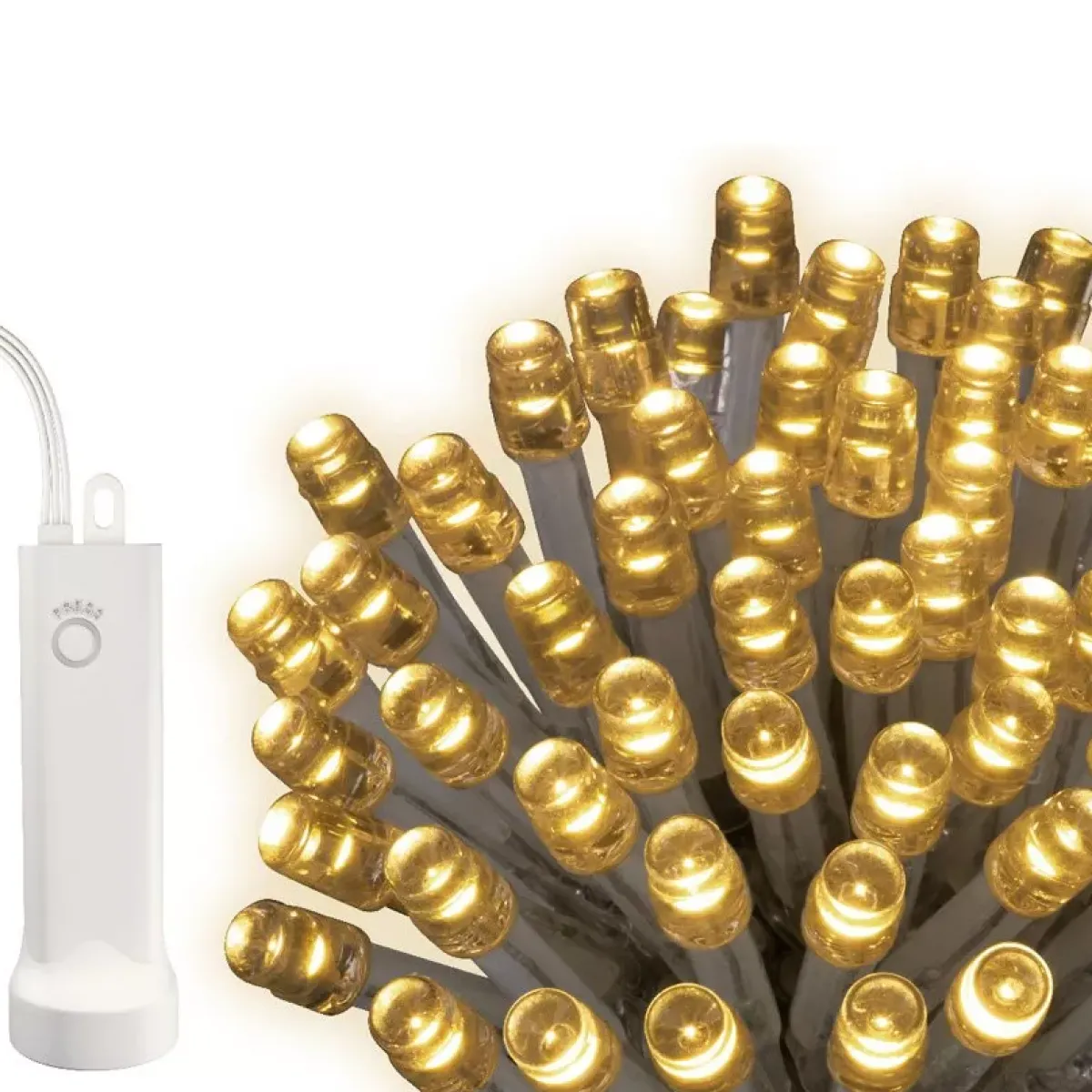 KAEMINGK Ghirlande Di Luci-Ghirlanda luminosa a batteria 7,10 m 96 LED cavo trasparente Durawise Bianco caldo