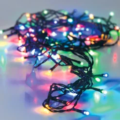 KOOPMAN Ghirlande Di Luci-Ghirlanda luminosa a pile 14.5 m 192 LED cavo nero Lusso Multicolore