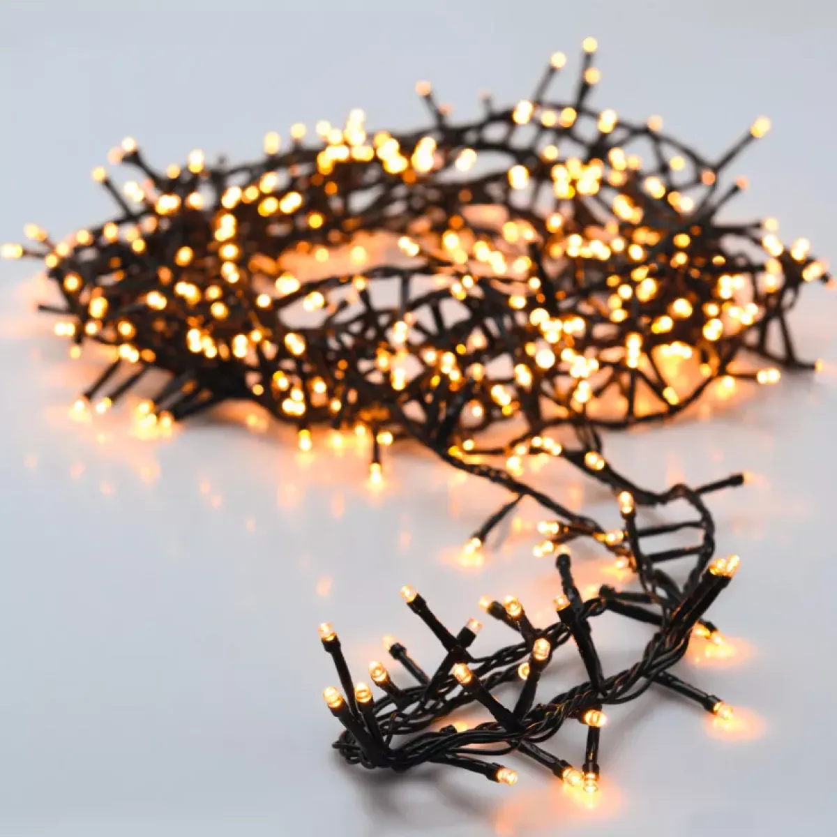 KOOPMAN Ghirlande Di Luci-Ghirlanda luminosa a pile 4 m 200 LED cavo verde Boa Bianco extra caldo
