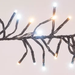 KOOPMAN Guilande Di Luci Grande Lunghezza|Ghirlande Di Luci-Ghirlanda luminosa Boa 21,80 m Bicolore 3000 LED bianco caldo e bianco freddo CV