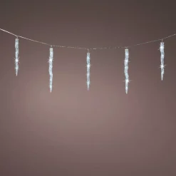 KAEMINGK Ghirlande Di Luci-Ghirlanda luminosa collegabile 3,60 m 60 LED cavo trasparente Ghiaccioli effetto Flash