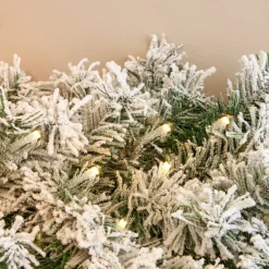 EMINZA Alberi Di Natale Grande Dimensione|Ghirlanda In Abete Artificiale-Ghirlanda luminosa di abete (180 cm - D25) Royal Verde innevato e bianco caldo