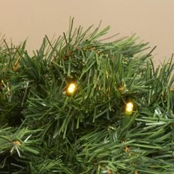 EMINZA Ghirlanda In Abete Artificiale-Ghirlanda luminosa di abete (180 cm - D25) Reale Verde e bianco caldo