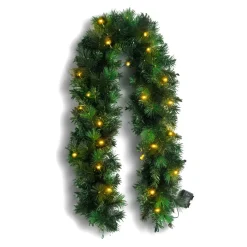 EMINZA Alberi Di Natale Grande Dimensione|Ghirlanda In Abete Artificiale-Ghirlanda luminosa di abete (180 cm - D25) Edmonton Verde e bianco caldo