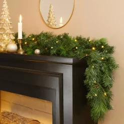 EMINZA Ghirlanda In Abete Artificiale|Alberi Di Natale Grande Dimensione-Ghirlanda luminosa di abete (300 cm - D25) Edmonton Verde e bianco caldo