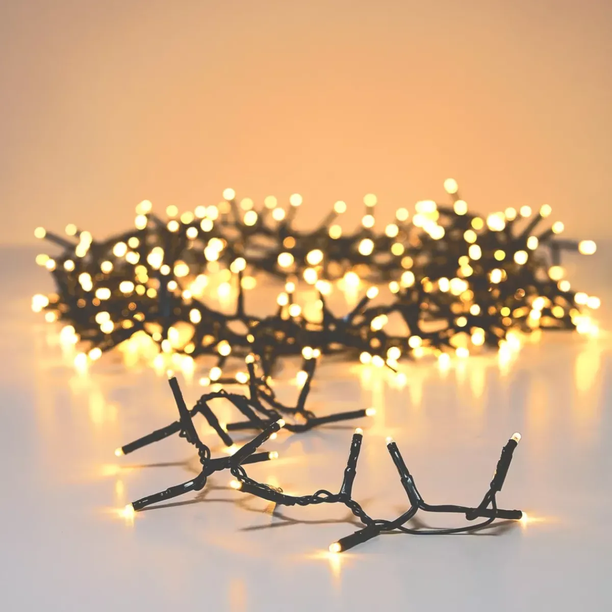 EMINZA Guilande Di Luci Grande Lunghezza|Ghirlande Di Luci-Ghirlanda luminosa 45 m 2000 LED cavo verde Luxe Bianco caldo Champagne