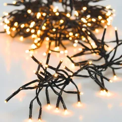 KOOPMAN Guilande Di Luci Grande Lunghezza|Ghirlande Di Luci-Ghirlanda luminosa 22 m 3000 LED cavo nero Boa Bianco extra caldo