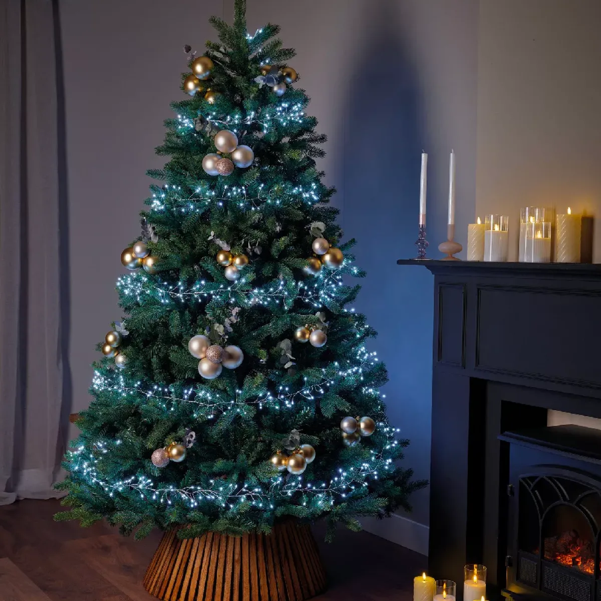 KAEMINGK Ghirlande Di Luci-Ghirlanda luminosa 6 m 480 Micro LED cavo argento Luxe Bianco freddo