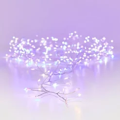 KAEMINGK Ghirlande Di Luci-Ghirlanda luminosa 6 m 480 Micro LED cavo argento Luxe Tricolore Rosa, bianco caldo e freddo