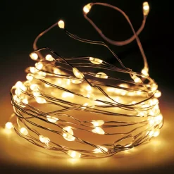 KOOPMAN Ghirlande Di Luci-Ghirlanda luminosa 8 m 80 Micro LED Filo d'argento