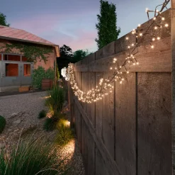 KAEMINGK Ghirlande Di Luci-Ghirlanda luminosa Solare ricaricabile 14 m 1512 LED cavo nero Grappolo