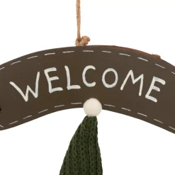 JJA Corona Di Natale-Ghirlanda natalizia (D33 cm) Welcome Riccio