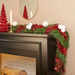 JJA Ghirlanda In Abete Artificiale-Ghirlanda per albero di Natale (270 cm) Festività  e Verde