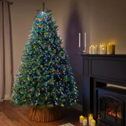 KAEMINGK Ghirlande Di Luci-Ghirlanda tenda per albero 1,80 m 408 Micro LED cavo verde Multicolore pastello