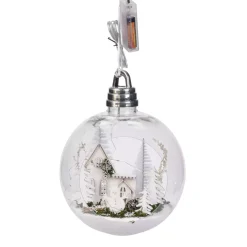 KOOPMAN Decorazioni E Oggetti Natalizi-Grande pallina luminosa casetta