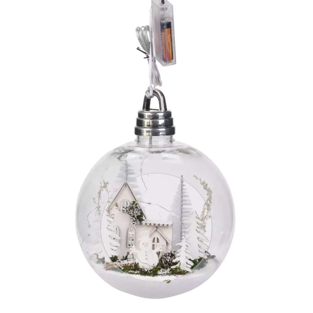 KOOPMAN Decorazioni E Oggetti Natalizi-Grande pallina luminosa casetta