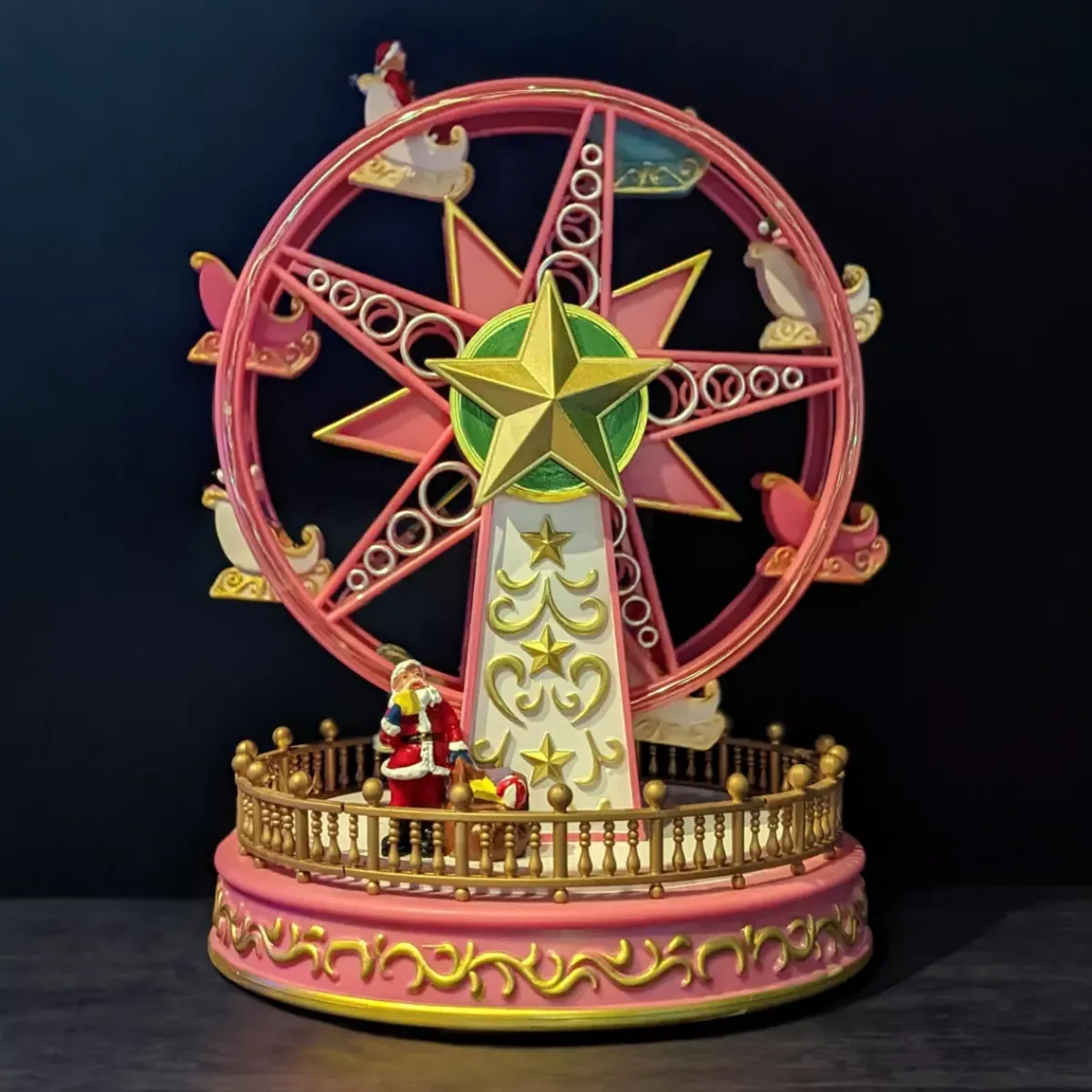 KAEMINGK Villaggio Di Natale Luminoso-Grande ruota luminosa e musicale Féery a pile