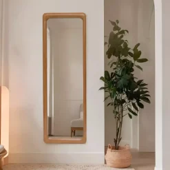 EMINZA Specchi-Grande specchio da appoggiare in (H173 cm) Delhi Naturale beige