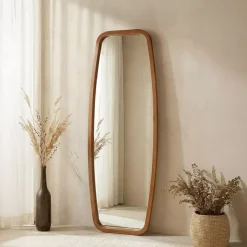 EMINZA Specchi-Grande specchio da parete con cornice in legno (170 cm) Amarino